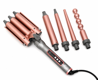 5-in-1 Interchangeable Ceramic Curling Wand Set | Professional Hair Curler | Le Angelique
