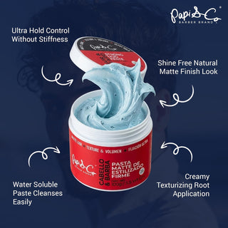 Papi & Co. Strong Mud Paste | Ultra Hold Matte Hair Styling 3.5 oz