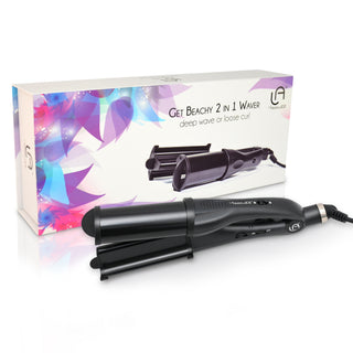 Get Beachy 2-in-1 Beach Wave Curling Iron | Waver & Curling Wand | Le Angelique