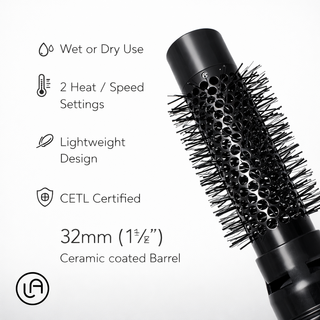 Wet2Dry Hot Wand Round Brush Blow Dryer | 2-in-1 Volumizing Hair Styler | Le Angelique