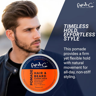Papi & Co. Classic Hold Pomade | Flexible Hold & Shine for Men