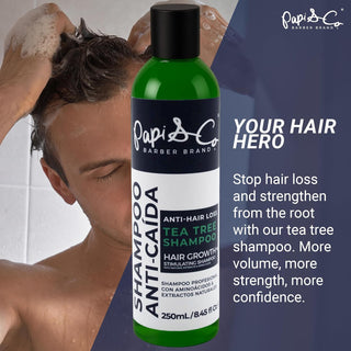 Papi & Co. Revitalizing Tea Tree Shampoo | Scalp Care for Thinning Hair