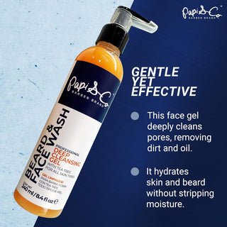 Papi & Co. Beard & Face Wash | Deep Cleansing Gel for Men