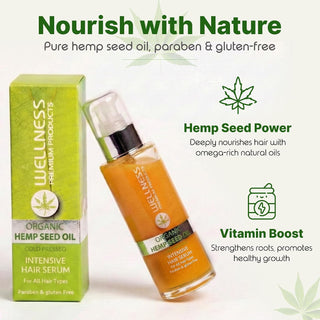 Wellness Hemp Seed Oil Hair Serum | Heat Protectant & Anti-Frizz 100ml