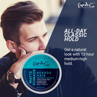 Papi & Co. Matte Pomade | High Hold Water-Based Pomade for Men