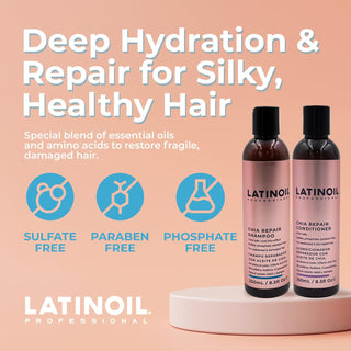Latinoil Chia Repair Shampoo & Conditioner Set | Color-Safe Hair Care Duo