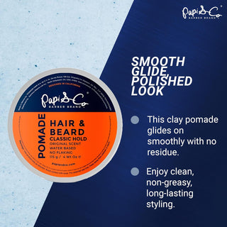 Papi & Co. Classic Hold Pomade | Flexible Hold & Shine for Men