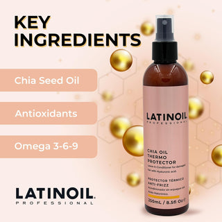 Latinoil Chia Oil Thermo Protector | Heat Protectant & Leave-In Conditioner Spray
