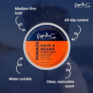 Papi & Co. Classic Hold Pomade | Flexible Hold & Shine for Men