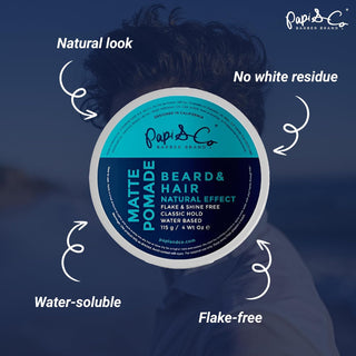 Papi & Co. Matte Pomade | High Hold Water-Based Pomade for Men
